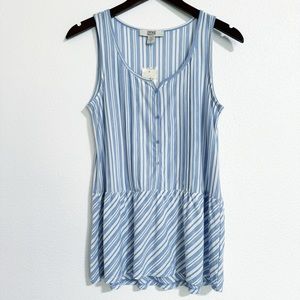 NEW Vintage America Iris Striped Peplum Hem Tank